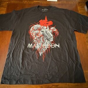 Mastodon Ram Skull Occult Graphic Band T-Shirt – Black – Size 3XL